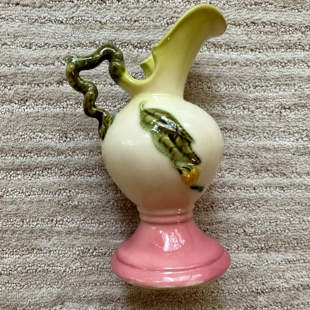 Vintage Hull Pottery Ewer Wonderland Pattern Small Pitcher Vase 6.5”